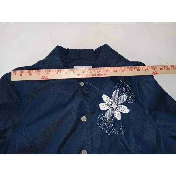 Alfred Dunner Womens Floral  Two Piece Blouse Set Long Sleeve sz Jacket 16 Top L - Picture 8 of 16